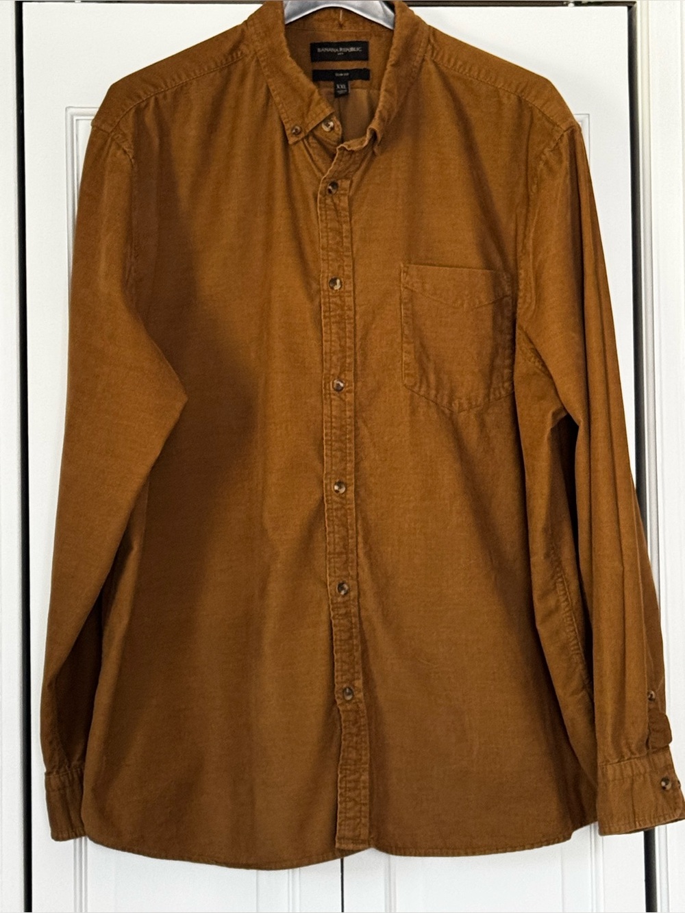 Banana Republic Men's Corduroy Button-Down Shirt in Rust